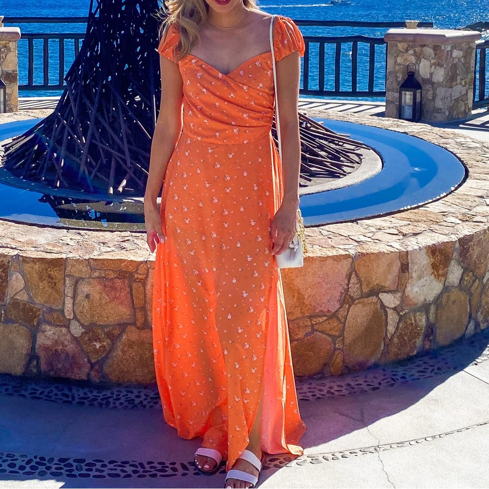 Floral Orange Dress